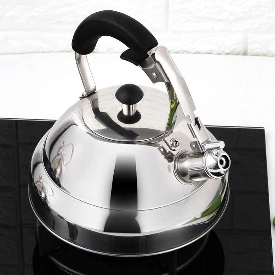 Waterkoker RVS Theepot Ketel Koken Water Geschikt Inductie 2.6 Liter Zilver