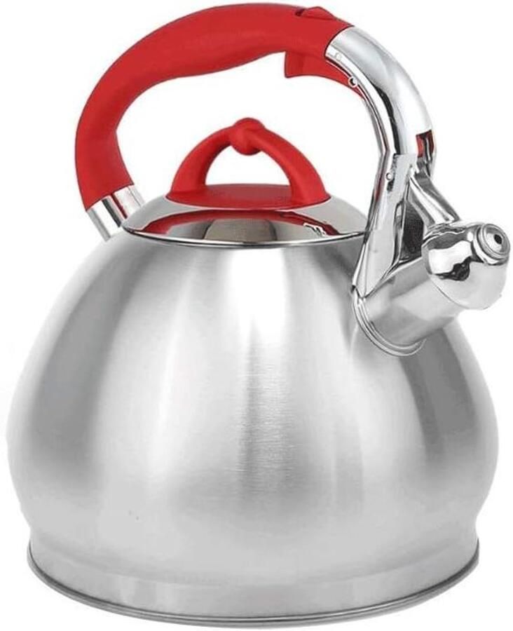 Waterkoker RVS Theepot Ketel Water Koken Energiebesparende Bodem 34L Rood