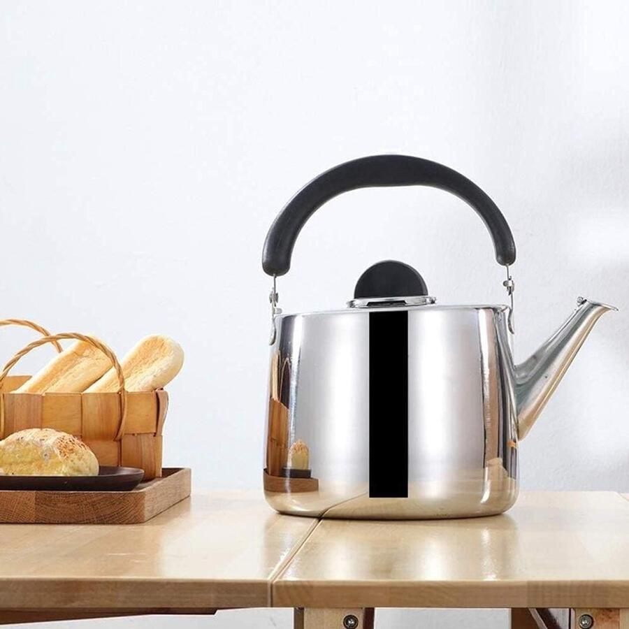 Waterkoker RVS Theepot Koffiekan Water Koken Fluitend Geluid 4L Rood