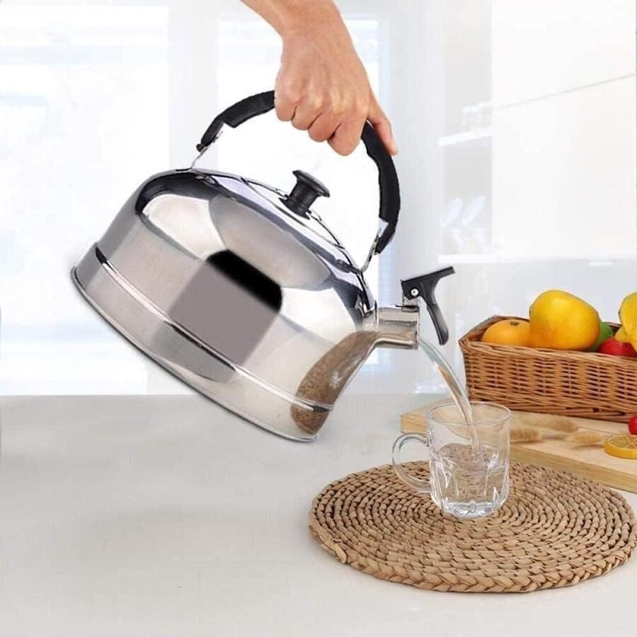Waterkoker RVS Theepot Koffiepot Thuis en Reizen Gestroomlijnde Tuit Niet gespecificeerd Zilver