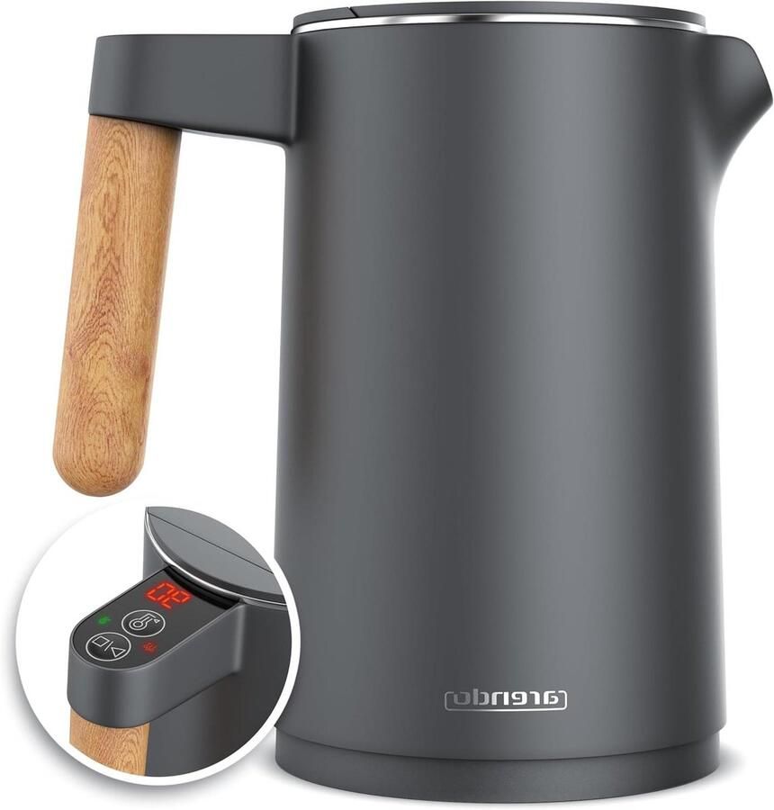 Waterkoker RVS Theekoker Warmhoudfunctie Dranken Bereiden 7 Temperatuurstanden 15 Liter Zwart