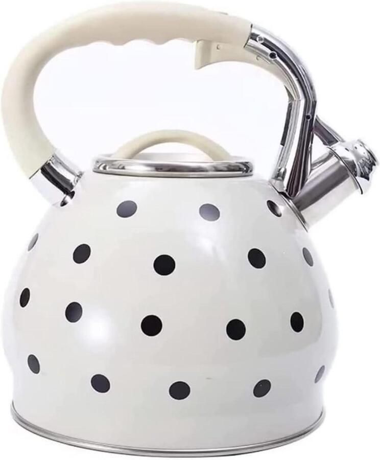 Waterkoker RVS Theepot Kookplaat Kamperen en Reizen Met Fluitdeksel 3.5 Liter Zilverkleurig