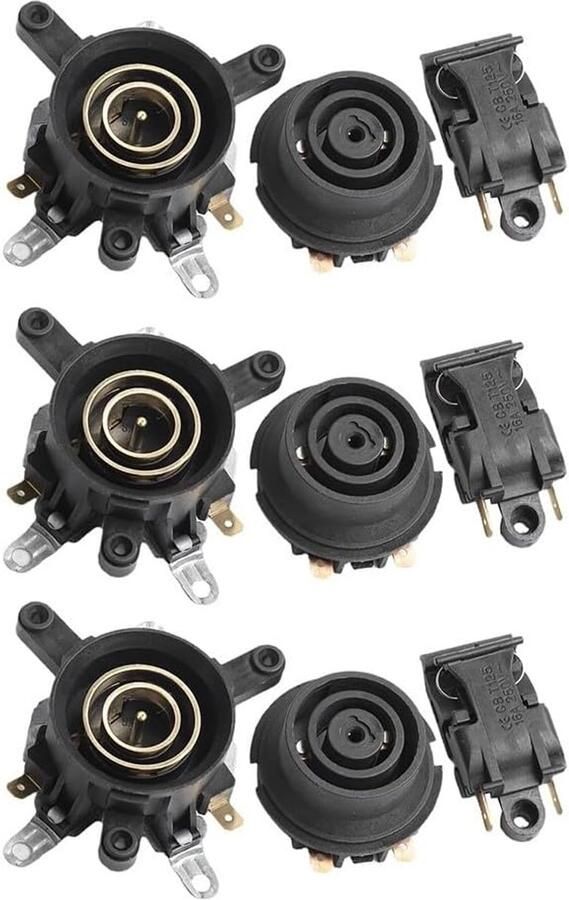 Waterkoker Schakelaar Set Thermostaat Connector Apparaat Reparatie Exacte Pasvorm 3 Stuks Zwart