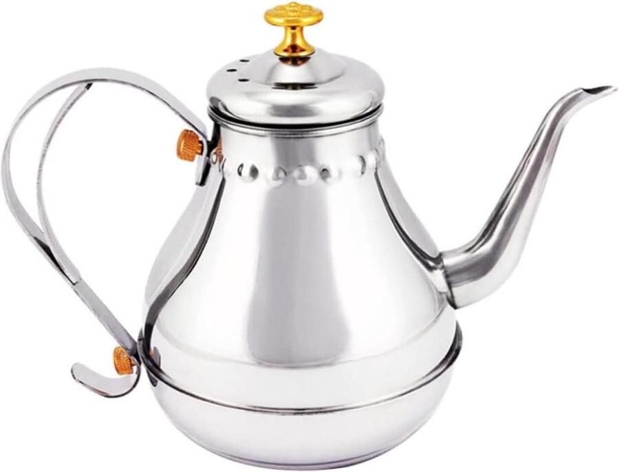 Waterkoker Set Theepot Kookplaat Koffie en Thee Met Zeef 1.8 Liter Zilver