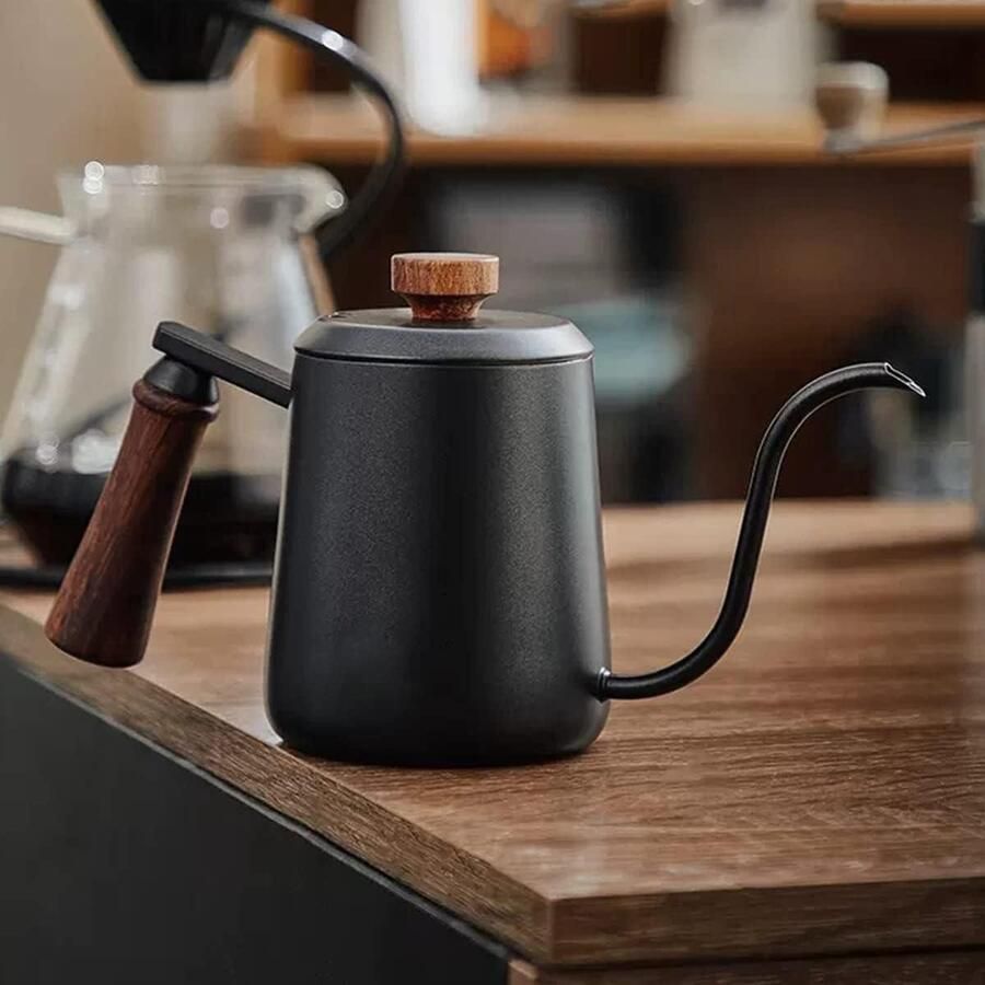 Waterkoker Smalle Uitloop Koffiepot Theepot Koffie Thee Zetten Precisie Gieten Zwanenhals 350ml Zwart