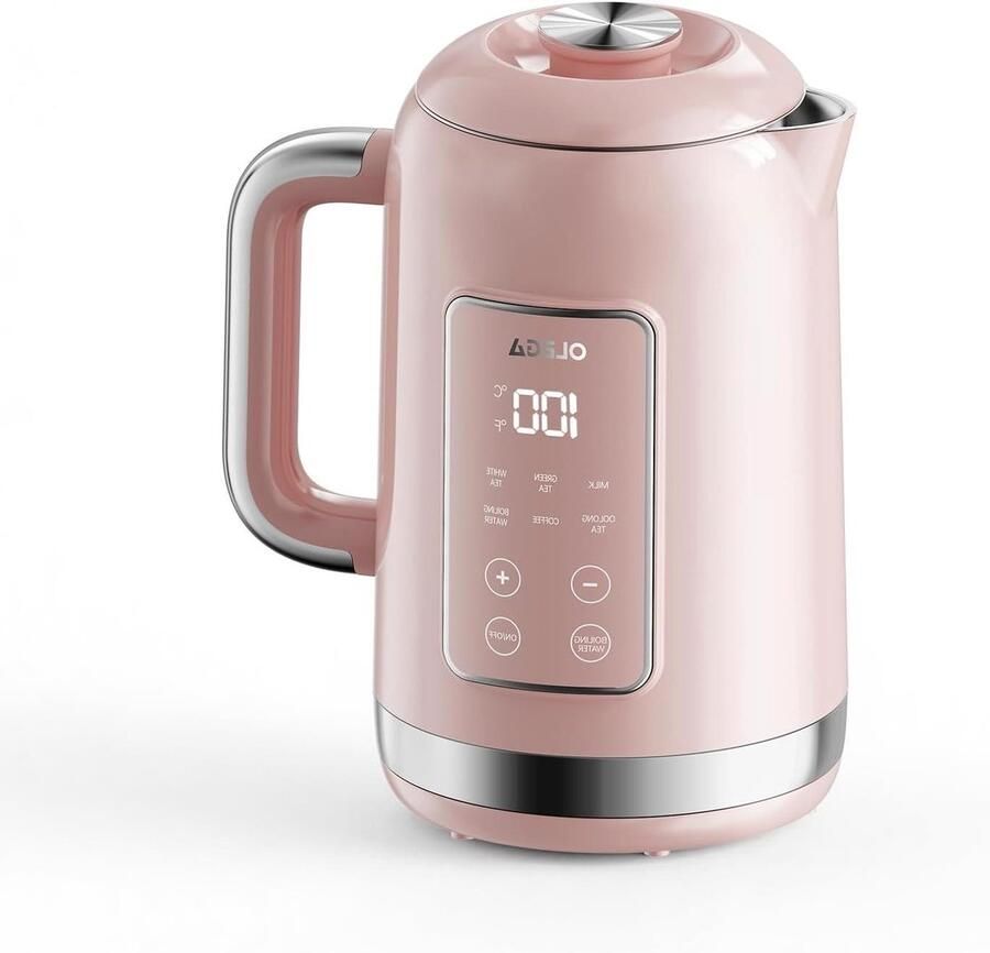 Waterkoker Temperatuurregeling Smart Kettle Thee Waterkoker Warme Dranken Bereiden Dubbelwandig Roestvrij Staal 15 Liter Roze