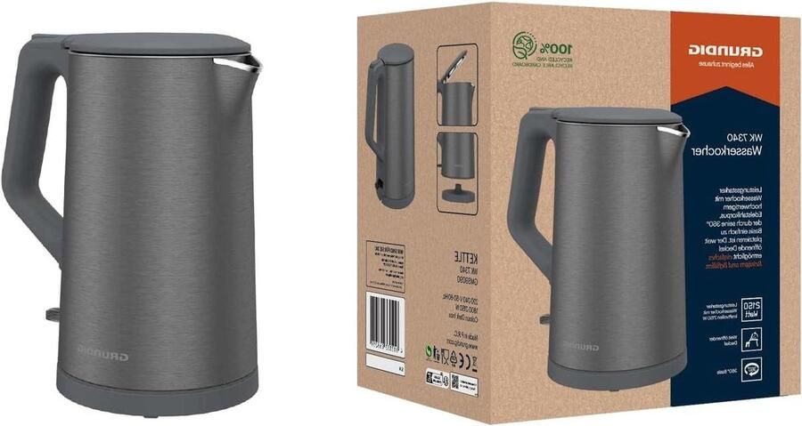 Waterkoker Snelkookpan Warme Dranken Cool Touch Dubbele Wand 15 Liter Donker Inox