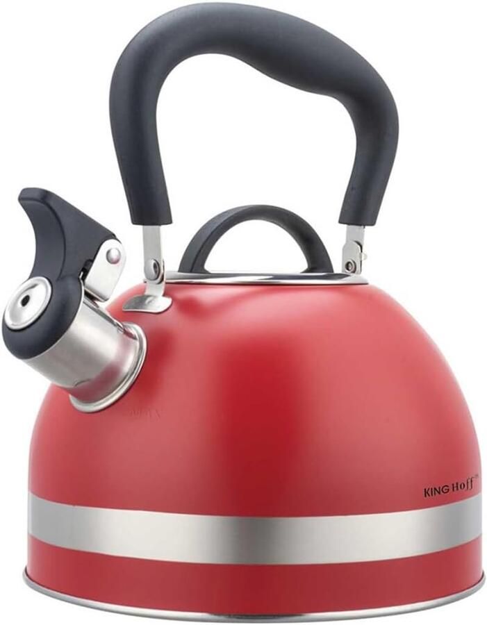 Waterkoker Staal Theepot Fluitend Koken Water Grote Capaciteit 1.8 Liter Rood