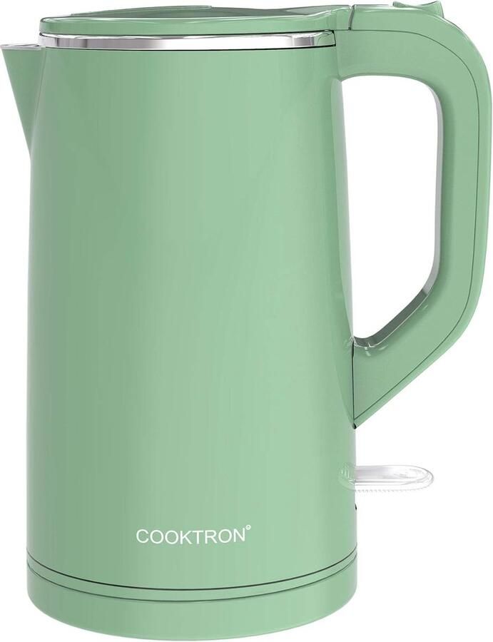 Waterkoker Stil Dubbelwandig Snel Water Koken Cool Touch 1.7 Liter Groen - Foto 2
