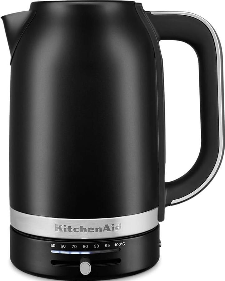 Waterkoker Temperatuurregeling Elektrische Ketel Thee en Koffie Instelbare Temperatuur 1.7 Liter Mat Zwart