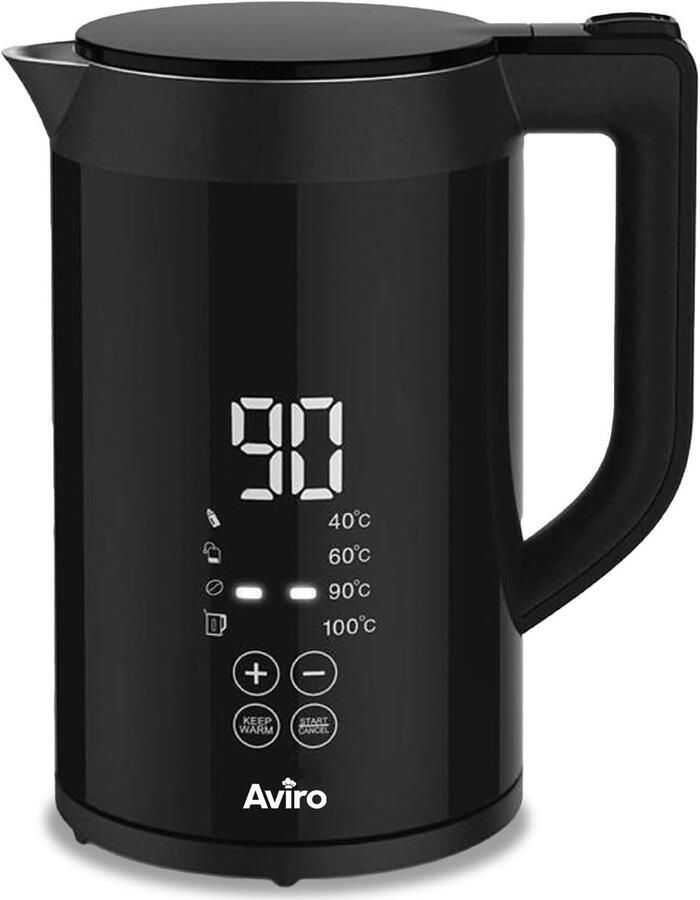 Waterkoker Temperatuurregeling Elektrische Ketel Thee Koffie Zetten Warmhoudfunctie Touchscreen 15 Liter Zwart