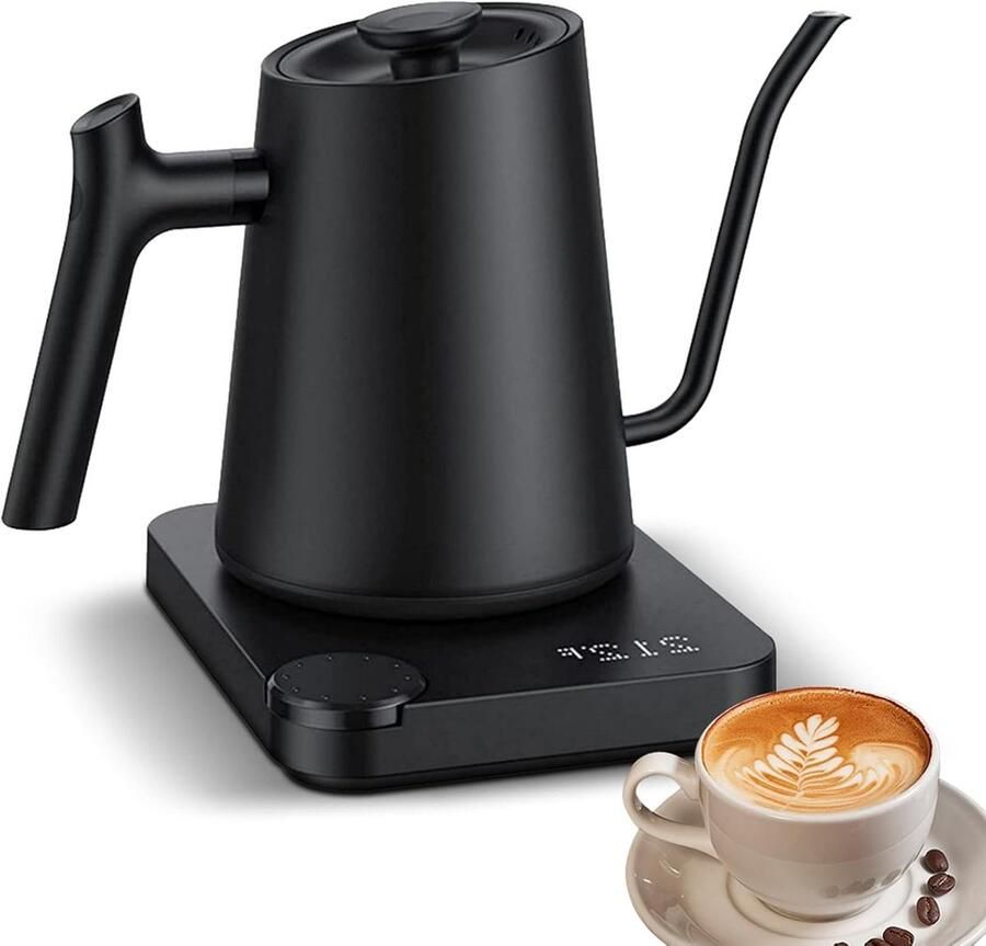 Waterkoker Theeketel Koffie en Thee Temperatuurregeling 0.9 Liter Zwart