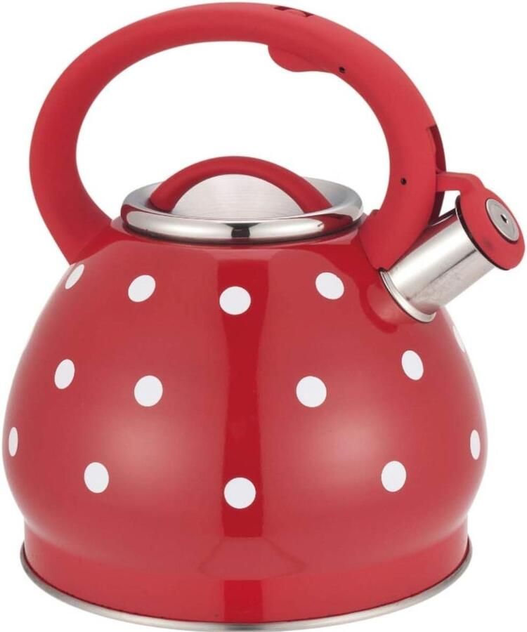 Waterkoker Theepot Fluitketel Water Koken Luid Fluitje 35 Liter Rood