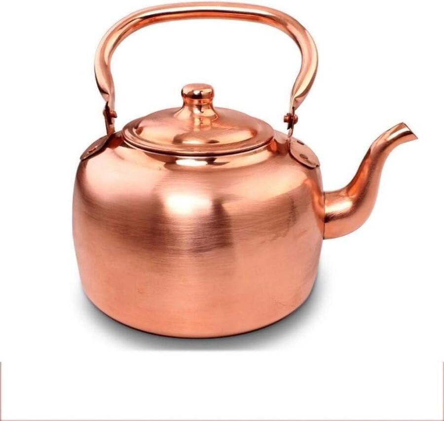 Waterkoker Theepot fluitketel Water koken Zuiver koperen body 5 Liter Koperkleurig