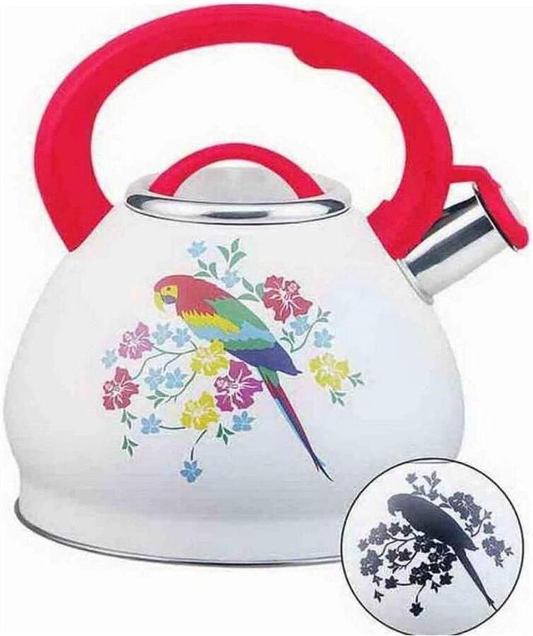 Waterkoker Theepot Fluitketel Water Verwarmen Kleurveranderend Design 3 Liter Rood