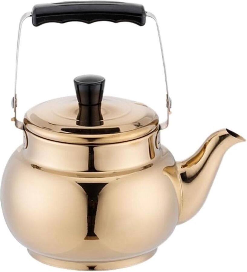 Waterkoker Theepot Fornuis Thee Zetten Gelijkmatige Warmte 0.75L Goud