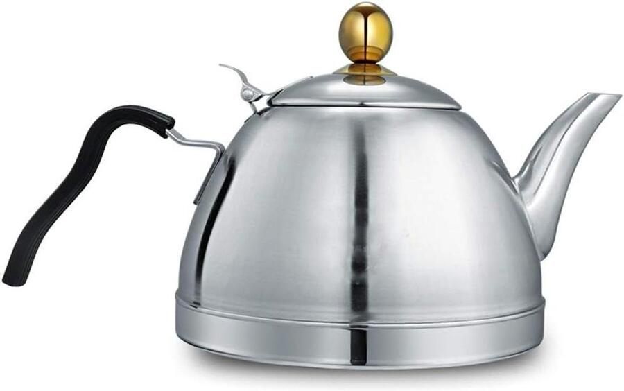 Waterkoker Theepot Inductie Water Koken Platte Bodem 1.5 Liter Zilver