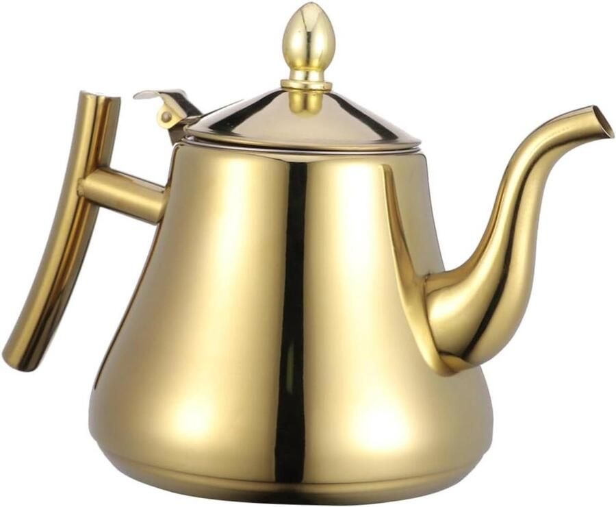 Waterkoker Theepot Koffiepot Ketel Thee Zetten Met Binnenzeef 18x14x18 cm Goud