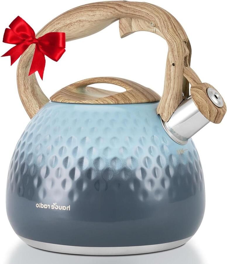 Waterkoker Theepot RVS Koffie en Thee Luid Fluitje 2.7 Liter Gradient Blauw
