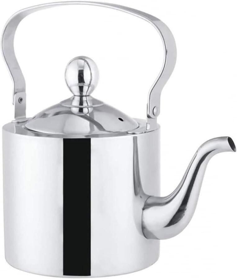 Waterkoker Theepot Theeketel Roestvrij Staal Water Koken Thee Vouwhandvat Snel Koken 1.5L Zilver