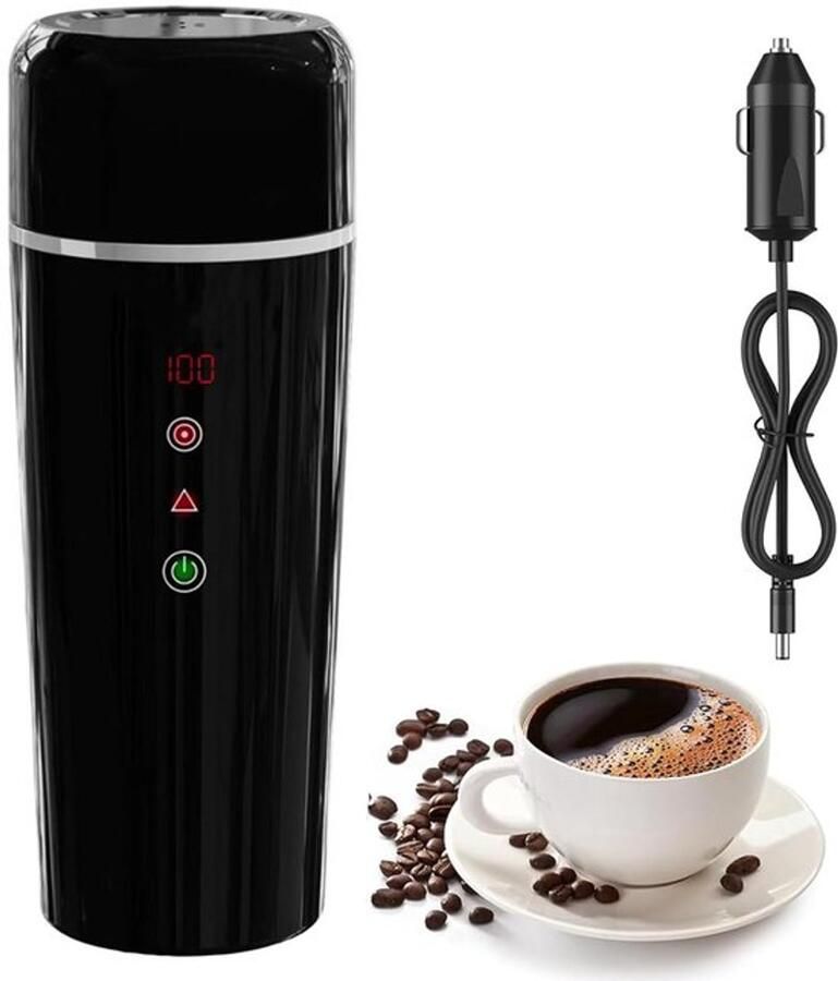 Waterkoker voor auto 12V 24V waterkoker beker voor vrachtwagen taxi 420ml draagbare snelle flessenwarmer mini-thee en koffiemok met 304 roestvrijstaal voering en temperatuurregeling voor reizen