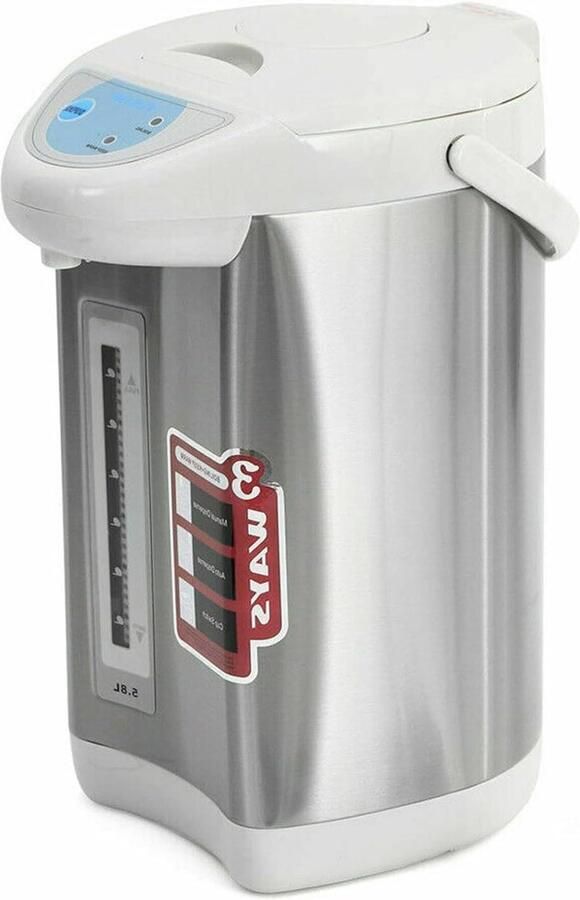 Waterkoker warmwaterdispenser thermoskan warmhouding roestvrij staal waterketel toetsbediening 750 W geschikt voor scholen woningen kantoren hotels enz. (grijs)