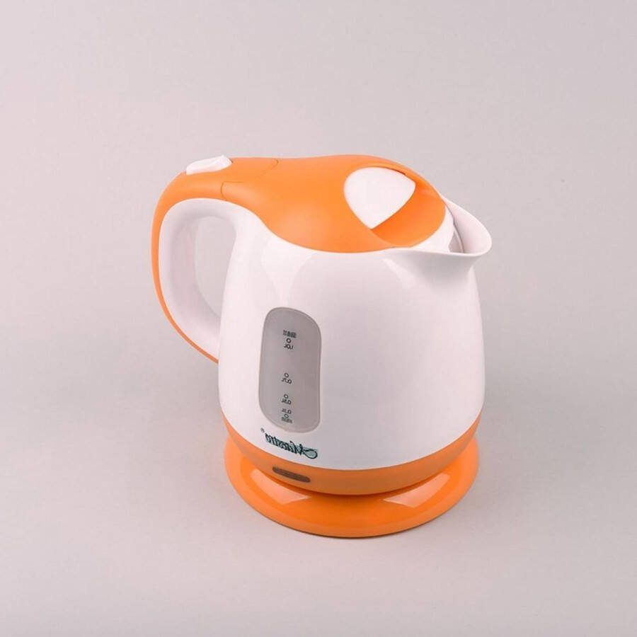 SnelShoppen Waterkoker 1L Wit Oranje Kunststof 1100W Snelle Waterkoker voor Keuken Camping en Feestjes Compact en Efficiënt - Foto 2