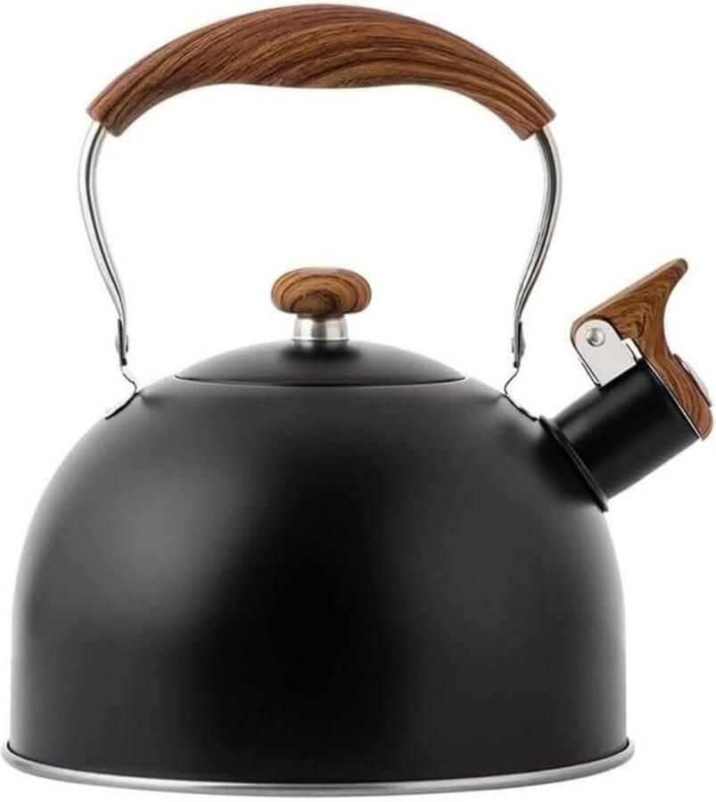 Waterkoker Zonder Stroom Gaskoker Theepot Water Koken Ingebouwde Fluit 2.5 Liter Zwart - Foto 2