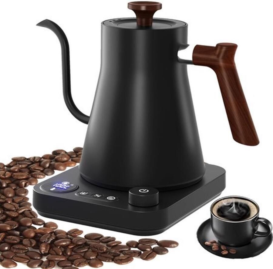 Waterkoker Zwanenhals 1200 W Vermogen 0 9 Liter Inhoud Roestvrij Staal Voor Koffie En Thee