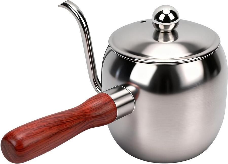 Waterkoker Zwanenhals Koffie Ketel Buiten Koken Nauwkeurige Waterstroom 500 Ml Capaciteit Zilver