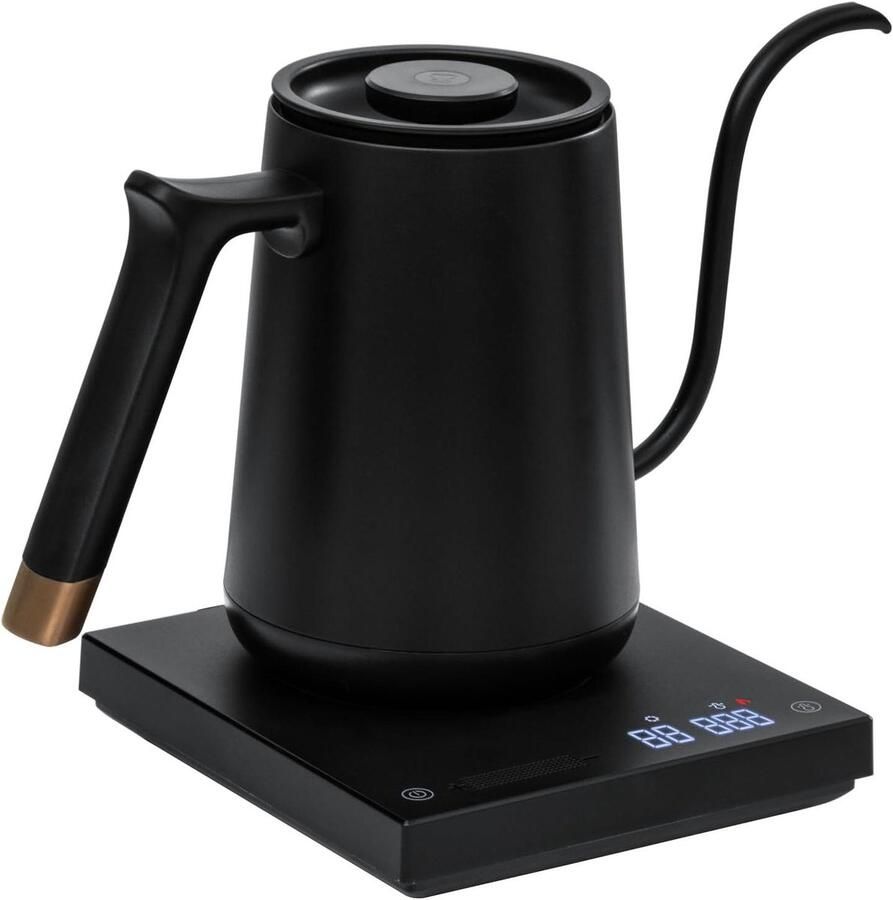 Waterkoker Zwanenhals Koffie Ketel Koffie Thee Zetten Temperatuurregeling 1°C 600ML Zwart