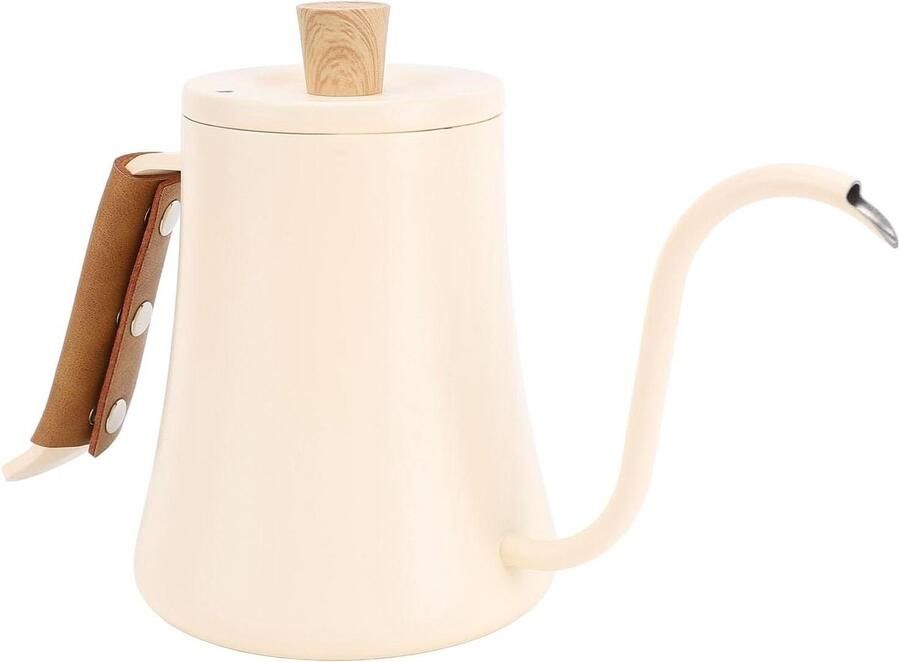 Waterkoker Zwanenhals Koffieketel Thee Koffie Thee Zetten Nauwkeurige Waterstroom 600 ml Zilver