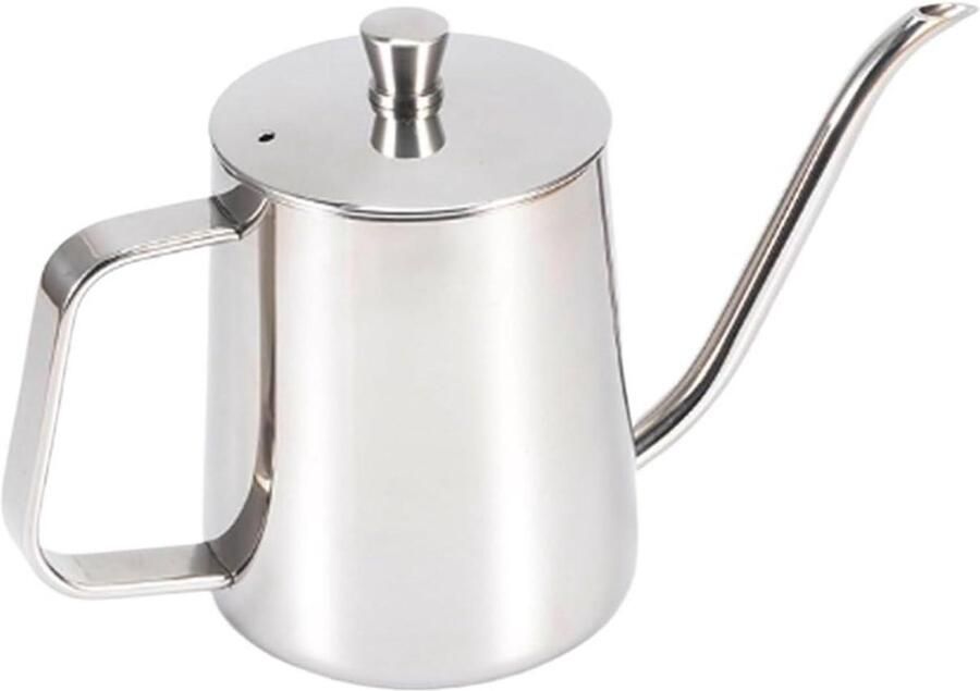 Waterkoker Zwanenhals Koffiepot Gieten Koffie Zetten Nauwkeurige Waterstroom 600 ml Zilver