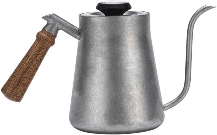 Waterkoker Zwanenhals Koffiepot Gietketel Handmatig Koffie Zetten Ingebouwde Thermometer 850 ml Zilver