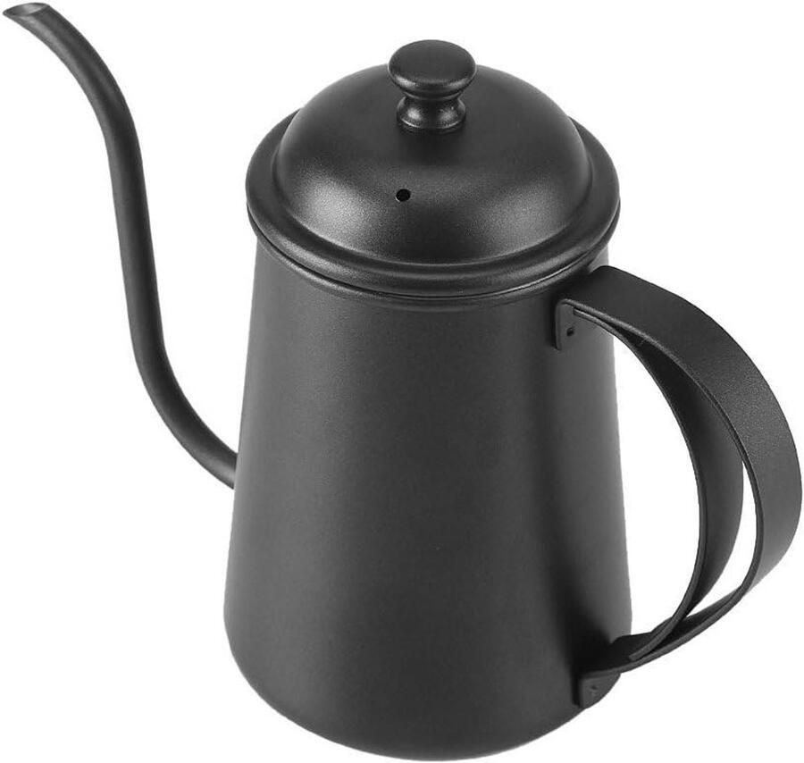 Waterkoker Zwanenhals Koffiepot Lange Tuit Koffie Zetten Constante Watercontrole 650 ml Zwart