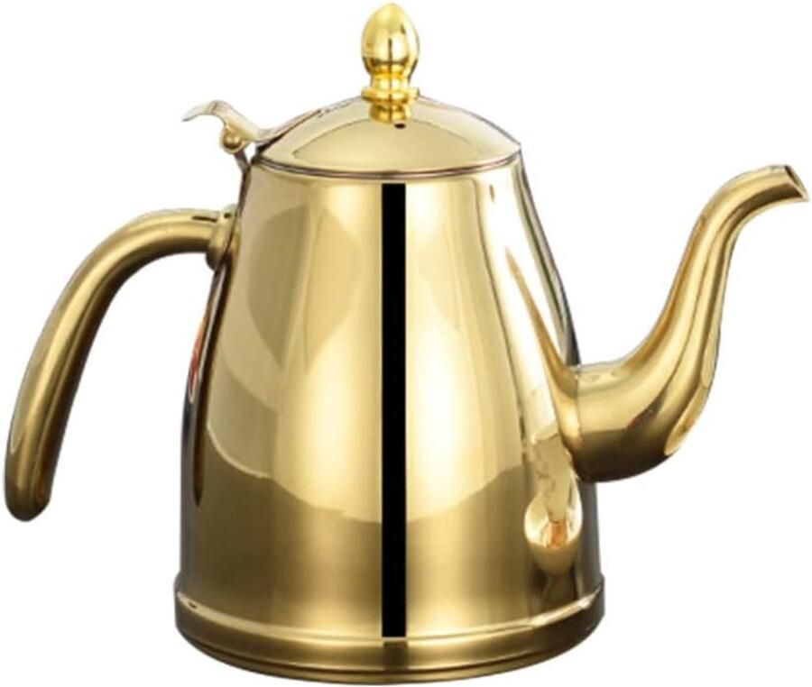 Waterkoker Zwanenhals Roestvrij Staal Koffie En Thee Nauwkeurige Waterstroom 1.5 Liter Zilver