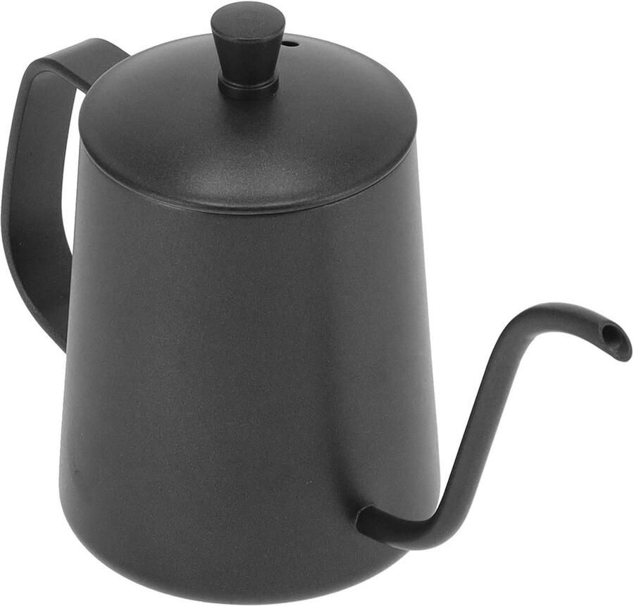Waterkoker Zwanenhals Theepot met tuit Thee zetten thuis Precisie schenktuit 350 Milliliter Zwart