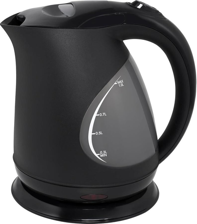Waterkoker Zwart Gestructureerd Compact 1 Liter Droogkookbeveiliging Voor Hotels en Kantoorruimtes