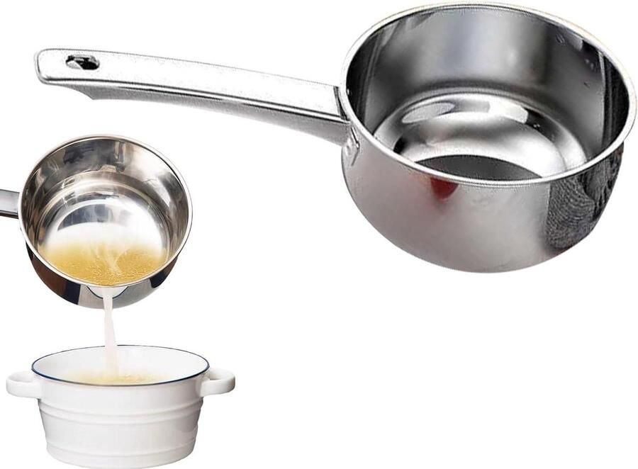 Waterlepel Keuken Schenktuit Pollepel Melk Verwarmen Versterkte Klinknagels 14 cm Diameter Zilver