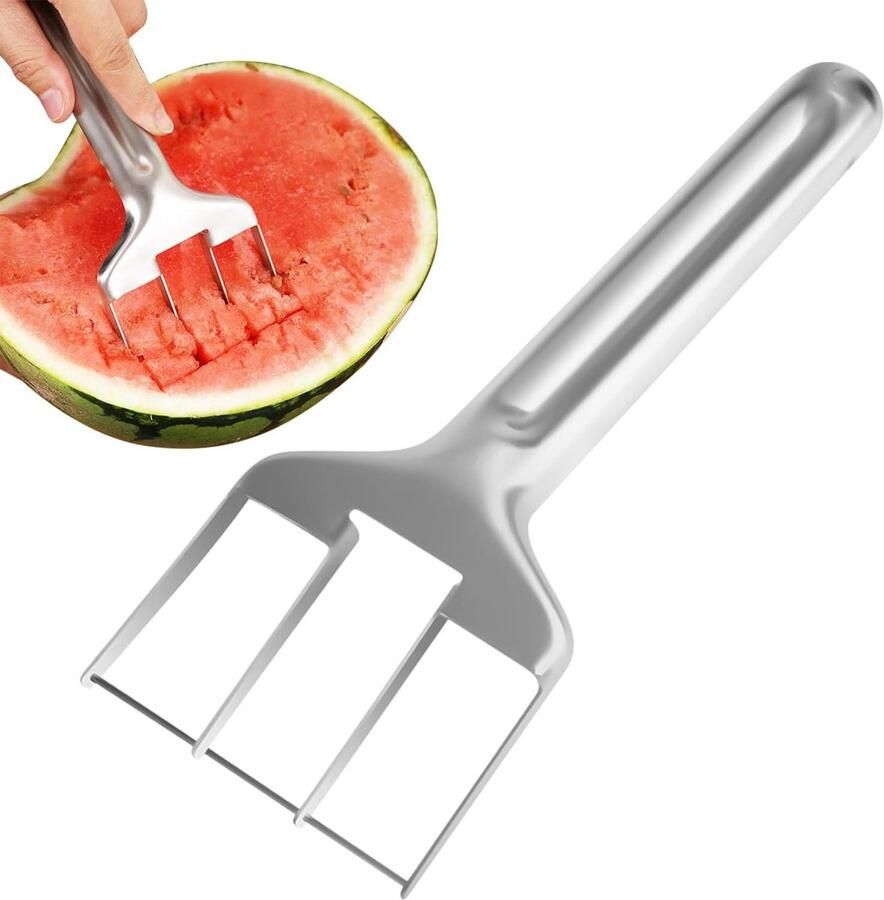 Watermeloen Snijder Fruit Gereedschap Salade Maken Gelijkmatig Snijden 23 x 10 cm Zilver