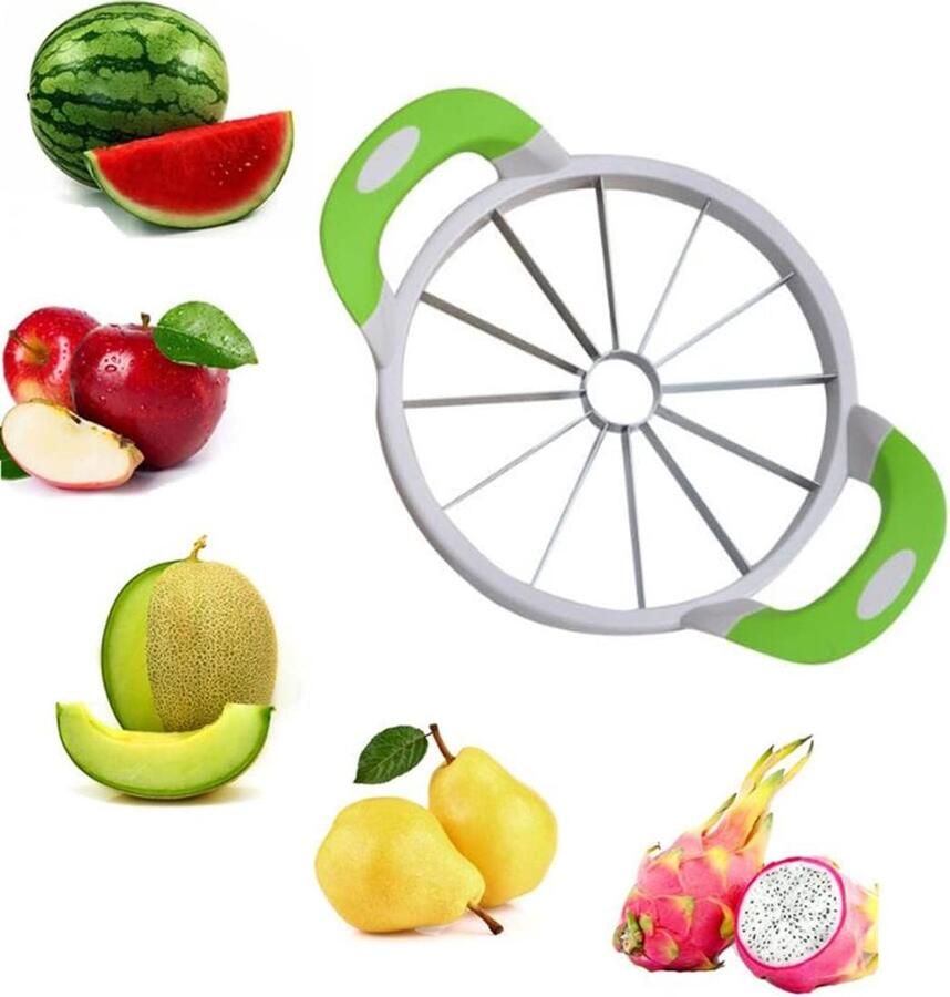 Watermeloen Snijder Fruit Snijder Snel Fruit Snijden 12 Gelijke Stukken 30x30 Centimeter Groen Wit