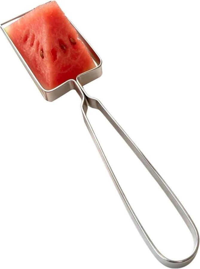 Watermeloensnijder Fruitblokjes maker Fruit snijden Roestvrij staal 20 cm lengte Zilver