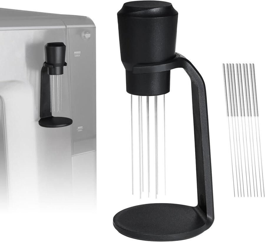 WDT Tool Koffie Distributie Tool Espresso Bereiden Magnetische Basis 0.4 mm Naalden Zwart