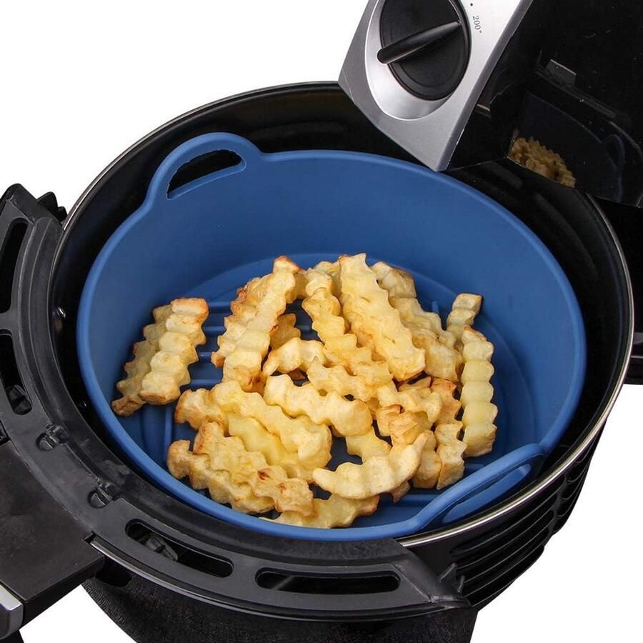 Webake Airfryer Siliconen Mand Instant Pot 20 cm Ronde Vervanging Accessoires voor Papieren Liners past 4QT of Grotere Air Fryers