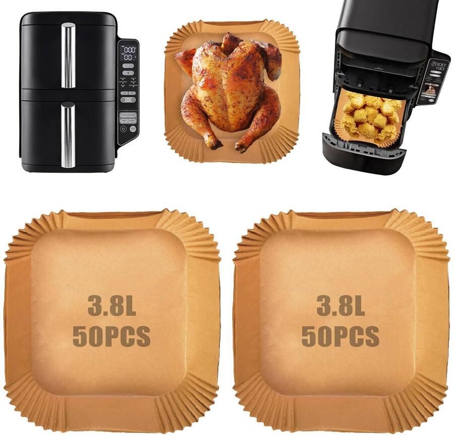 Wegwerp Air Fryer Papieren Liners Hittebestendig en Vochtafdicht Perfect voor Ninja Double Stack 7.6L
