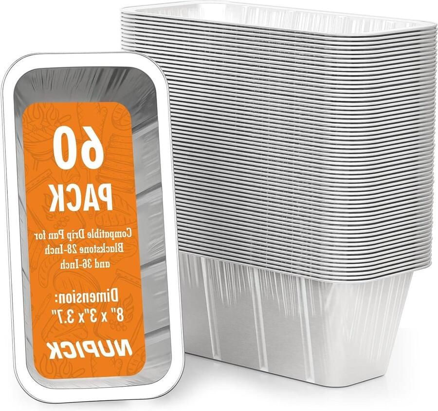 Wegwerp Bakplaat Bakplaten Folie Bakjes Grill Schoonhouden Opvangbakje voor Vet 60 Stuks Zilverkleurig
