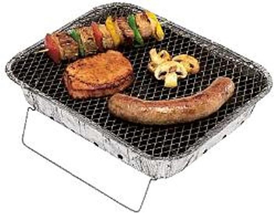 Wegwerp Grill Aluminium Grill Buiten Koken Direct Klaar 600g Houtskool Aluminium
