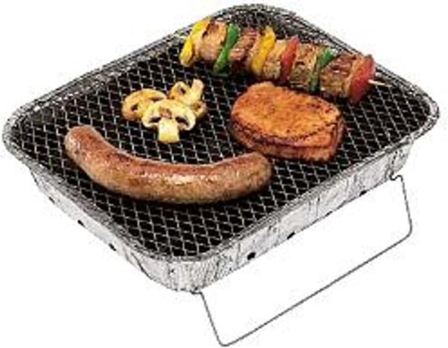 Wegwerp Grill Eenmalige Barbecue Buiten Koken Inclusief Houtskool 600g Aluminium