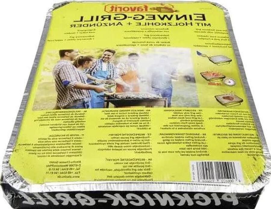 Wegwerp Grill Picknick BBQ Buiten Eten Inclusief Houtskool 2550 cm² Metallic Rood