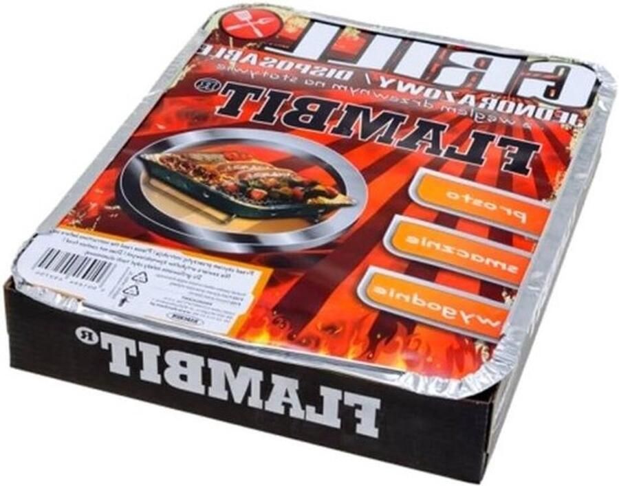 Wegwerpgrill To Go Draagbare BBQ Buiten koken Met ontstekingshulp 30 x 25 cm Zilver